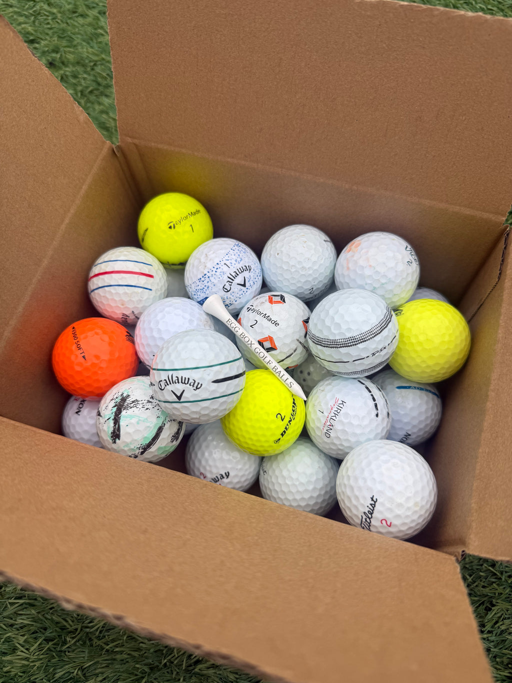 The ‘Good Egg Box’ Golf Balls